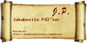 Jakabovits Péter névjegykártya