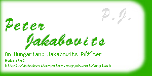 peter jakabovits business card